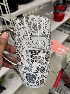 bebe “Strong Beautiful ” Oversize Coffee Cup Ceramic Mug Luxury Quality High End